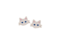 Tomas White Kitty Face Post Earring