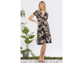 Chris & Carol Women's Leaf Print Faux Wrap Dress