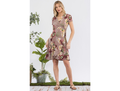 Chris & Carol Women's Leaf Print Faux Wrap Dress