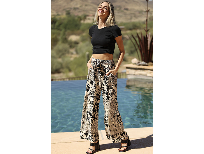 Angie Women's Wide Leg Tie Pant