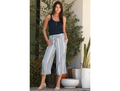 Angie Women's Tie Waist Wide Leg Capri Pant