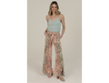 Angie Women's Vertical Patchwork Tie Waist Pant