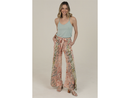 Angie Women's Vertical Patchwork Tie Waist Pant