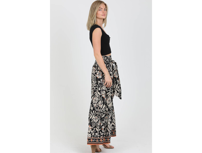Angie Women's Flare Leg Wide Tie Waist Pant