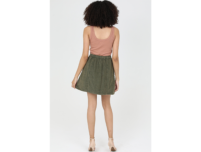Angie Women's Distressed Corduroy Mini Skirt