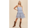 Hem & Thread Women's Open Back Tiered Babydoll Mini Dress