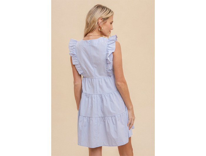 Hem & Thread Women's Ruffle Sleeve Babydoll Mini Dress