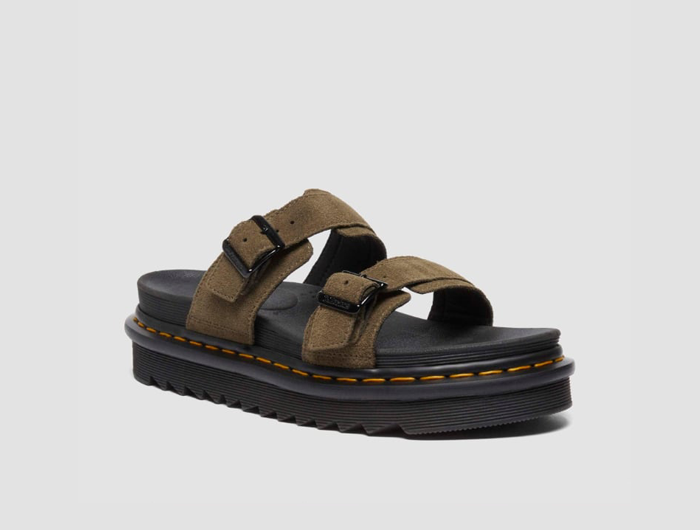 Dr. Martens Myles Bronx Suede Buckle Slide Sandals - FINAL SALE display picture 1