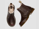 Dr. Martens Women's 2976 Leonore II Grizzly Leather Faux Fur Lined Chelsea Boots