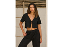 Blanco by Nature Women's Simona Tie Front Crop Top