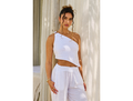 Blanco by Nature Women's Silvia One Shoulder Crop Top