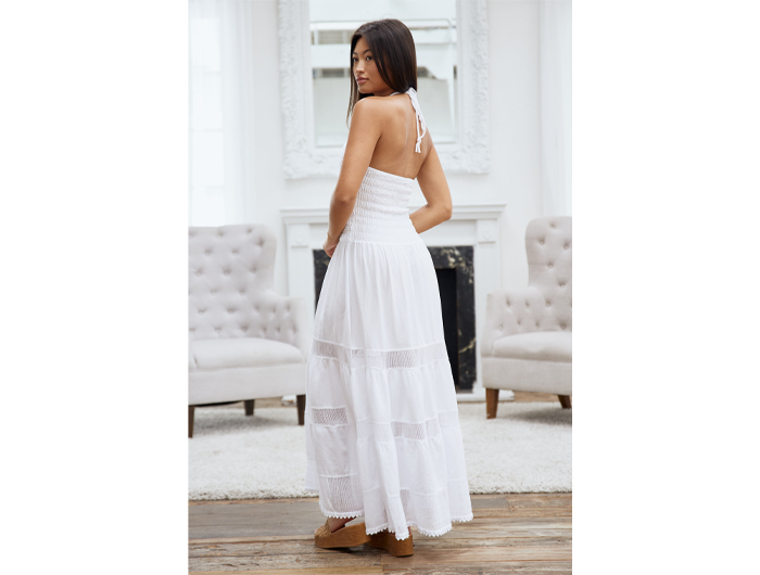 Blanco by Nature Women's Carolina Halter Top Maxi Dress Blanco by Nature Women's Carolina Halter Top Maxi Dress