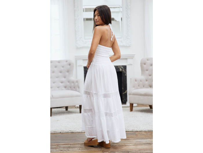 Blanco by Nature Women's Carolina Halter Top Maxi Dress