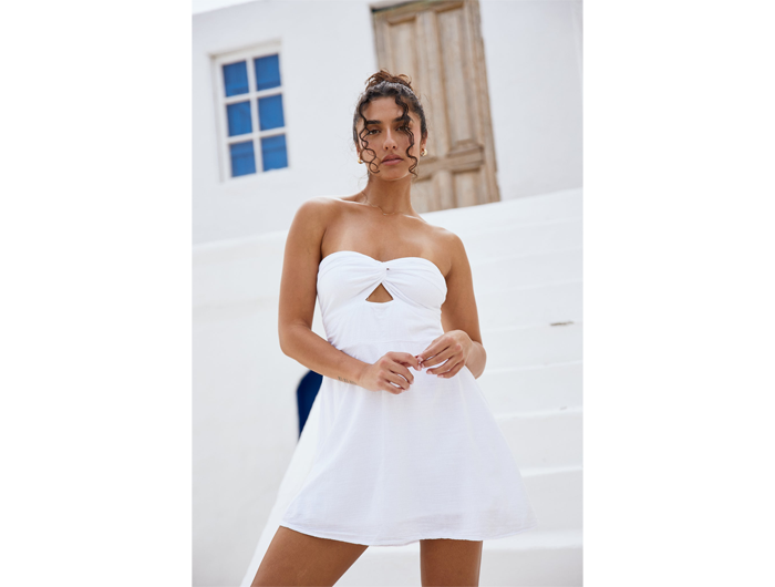 Blanco by Nature Women's Zoey Twist Bust Bandeau Dress S / White