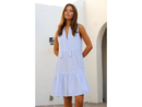 Blanco by Nature Women's Willow Tie Neck Tiered Dress