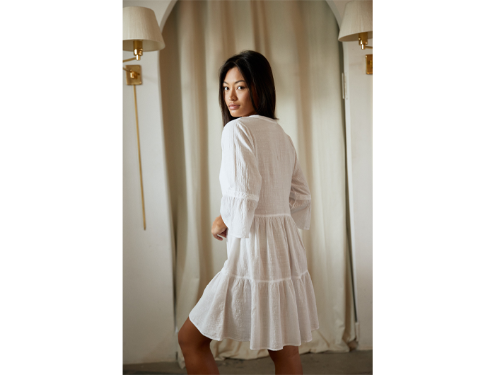 Blanco by Nature Women's Gabbi 1/2 Sleeve Tiered Dress