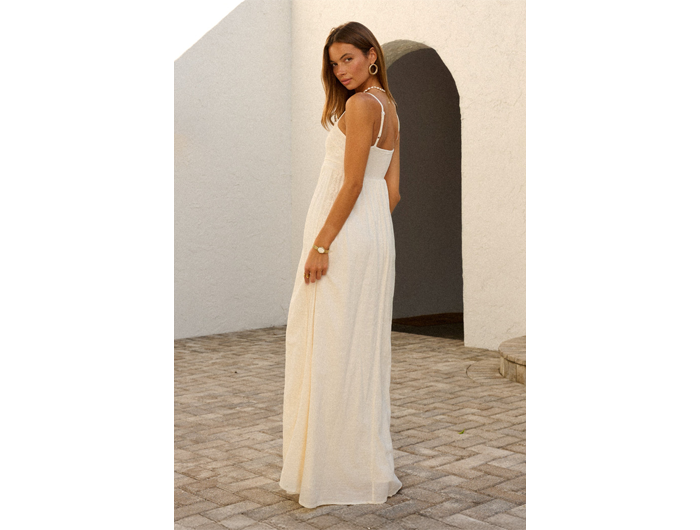 Blanco by Nature Women's Elodie Crochet Overlay Maxi Dress S / Pearl
