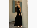 Blanco by Nature Women's Scarlett Fray Trim Halter Maxi Dress