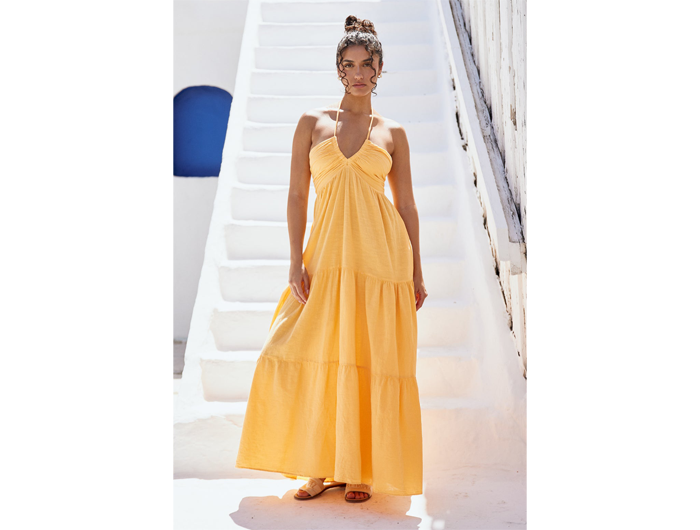 blanco by nature maxi dress Blanco by Nature Women's Carlotta Tiered Maxi Dress M / Tangerine