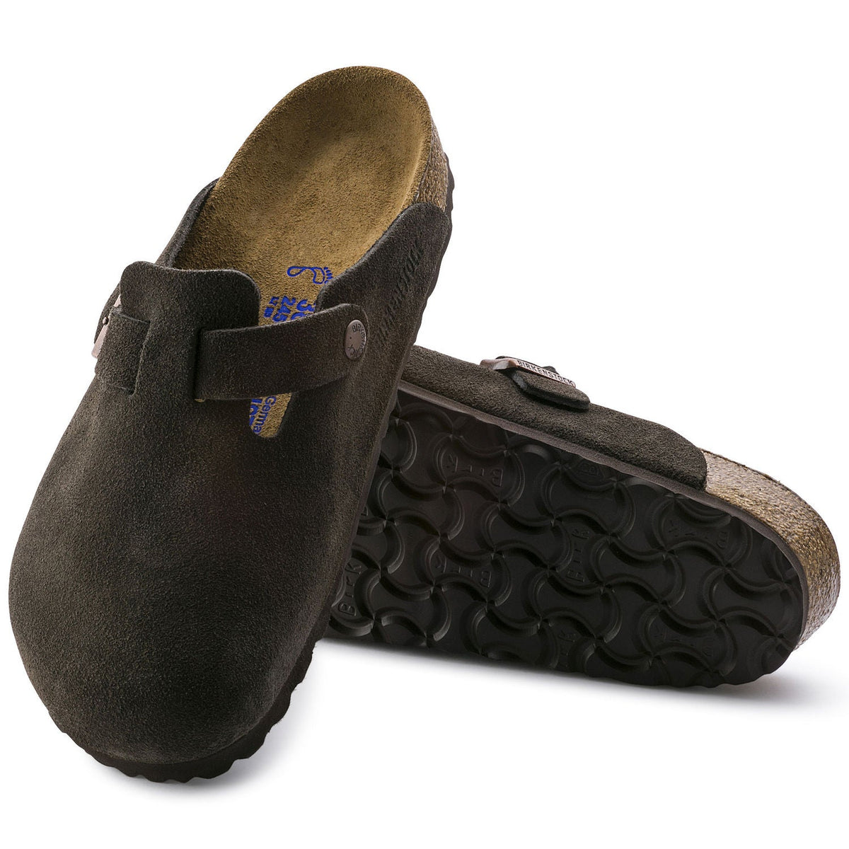 Birkenstock New w/ Box Boston Nude Suede Leather Soft