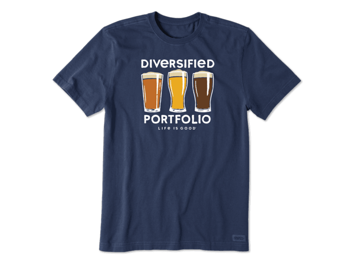 Life is Good Men's Crusher Tee - Diversified Portfolio Beer