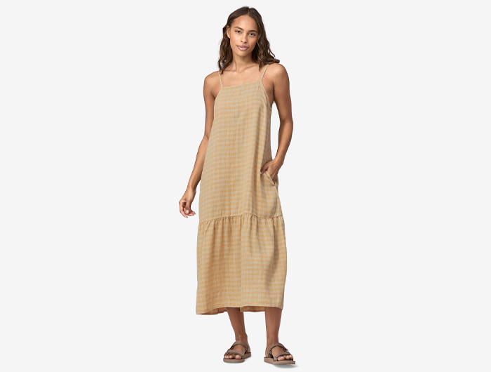 Patagonia Women's Garden Island Lightweight Tiered Dress in Utility Blue, Small - Short Length - Outdoor Dresses - Hemp/Tencel Lyocell Patagonia Women's Garden Island Lightweight Tiered Dress in Utility Blue, Small - Short Length - Outdoor Dresses - Hemp/Tencel Lyocell