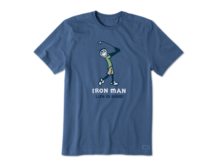 Life is Good Men's Crusher Tee - Jake Iron Man Golf