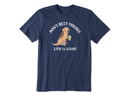 Life is Good Men's Crusher Tee - Man's Best Friends Dog & Beer