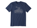 Life is Good Men's Crusher Lite Tee - Mobile Device Line Drawing Motorcycle