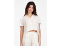 Salty Weekend Women's Button Down Crop Top