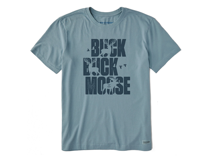 Life is Good Men's Crusher Tee - Typeout Buck Buck Moose