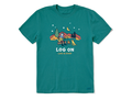 Life is Good Men's Crusher Tee - Jake & Rocket Campfire Log On