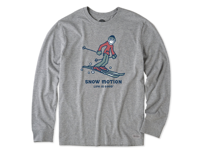 Life is Good Men's Long Sleeve Crusher Tee - Jake Snow Motion