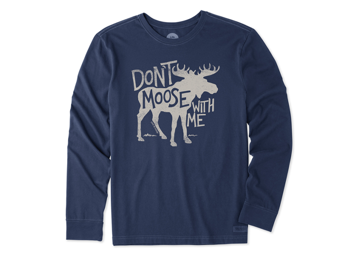Life is Good Men's Long Sleeve Crusher Tee - Don't Moose With Me
