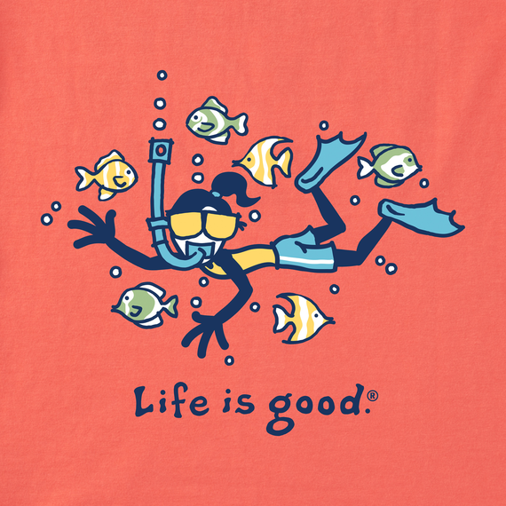Life Is Good Women's Crusher Lite Vee - Jackie Snorkel Fish