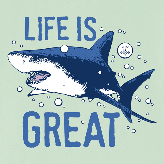 Life is Good Kids' Crusher Tee - Life Is Great Shark
