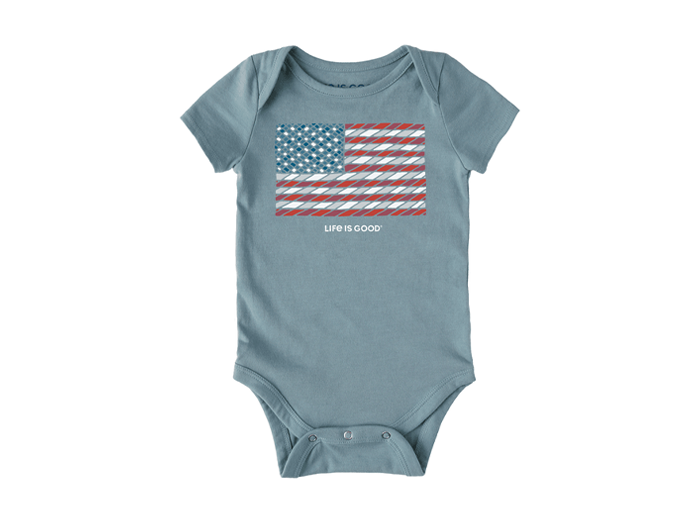 Life is Good Infant Crusher Baby Bodysuit - Geometric Flag