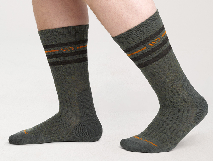 Wide Open by Darn Tough Men's Vintage Stripe Cushioned Crew Socks