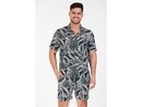 Salty Weekend Men's Leaf Print Short Sleeve Button Down Shirt