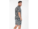 Salty Weekend Men's Leaf Print Short Sleeve Button Down Shirt