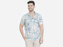 Salty Weekend Men's Seashell Print Short Sleeve Button Down Shirt