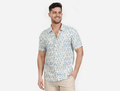 Salty Weekend Men's Geometric Print Short Sleeve Button Down Shirt