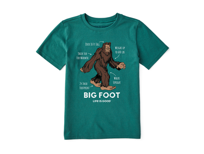 Life is Good Kids' Crusher Tee - Big Foot Facts