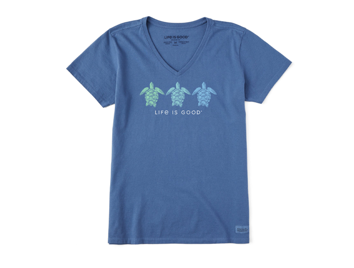 Life is Good Women's Crusher Vee - Tres Turtles