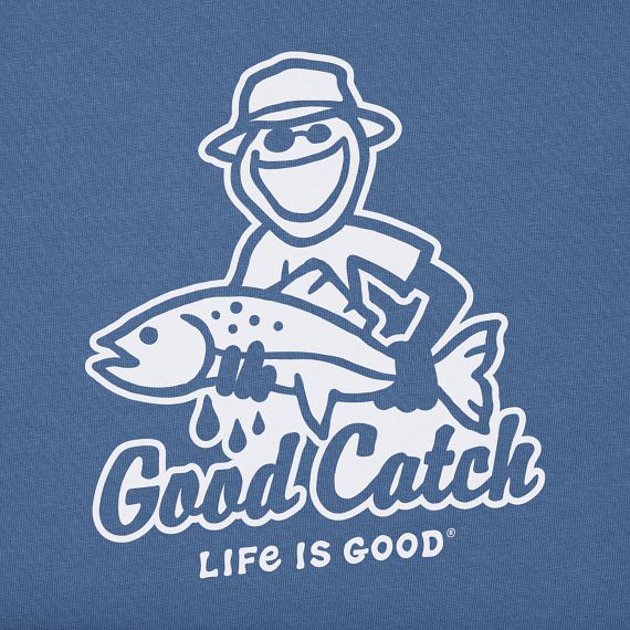 Life is Good Men's Crusher Tee - Big Jake Good Catch