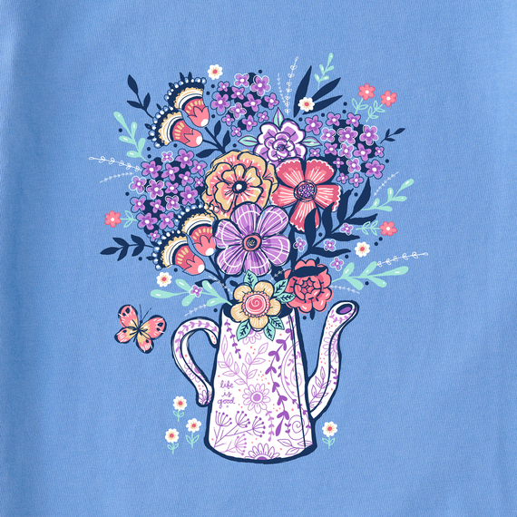 Life is Good Women's Crusher Tee - Potted Flowers