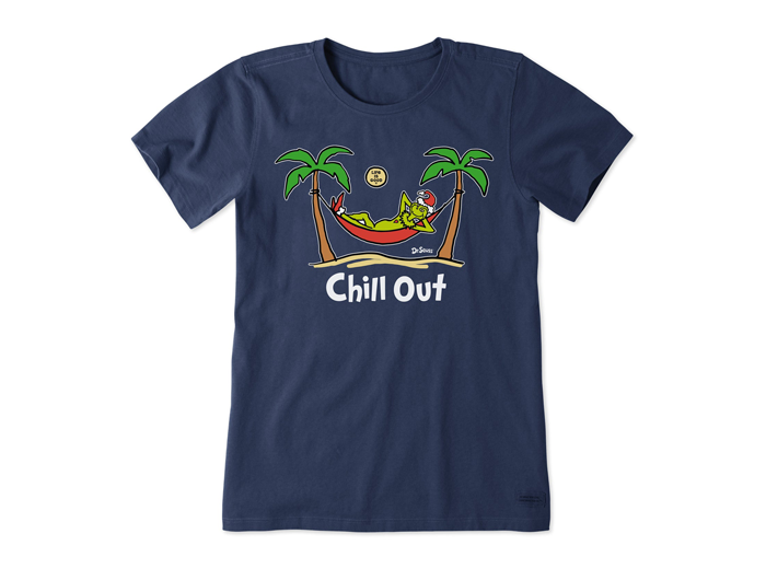 Life is Good x Dr. Seuss Women's Crusher Tee - Chill Out Grinch Hammock
