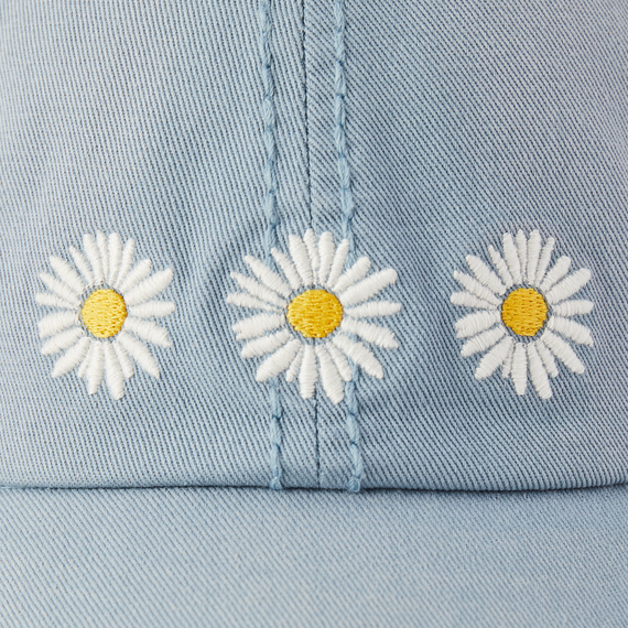 Life is Good Sunwashed Chill Cap - Three Painted Daisies