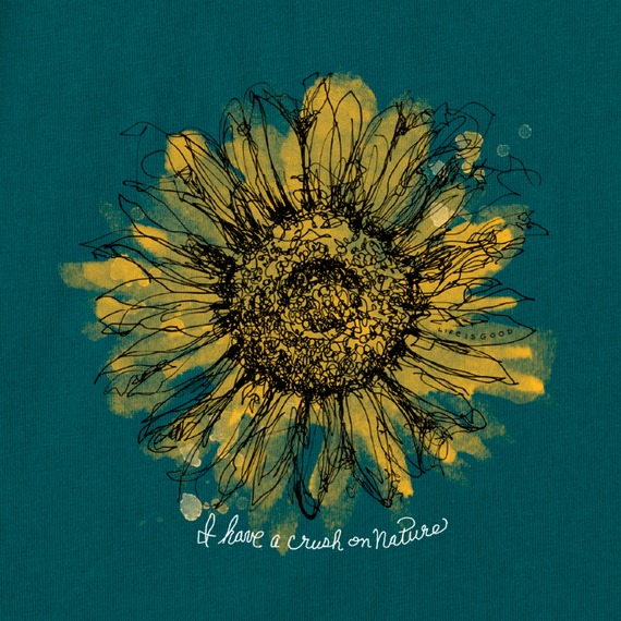 Life is Good Women's Crusher Tee - Scribbled Sunflower