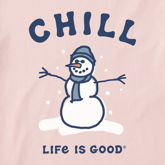 Life is Good Women's Long Sleeve Crusher Tee - Chill Snowman